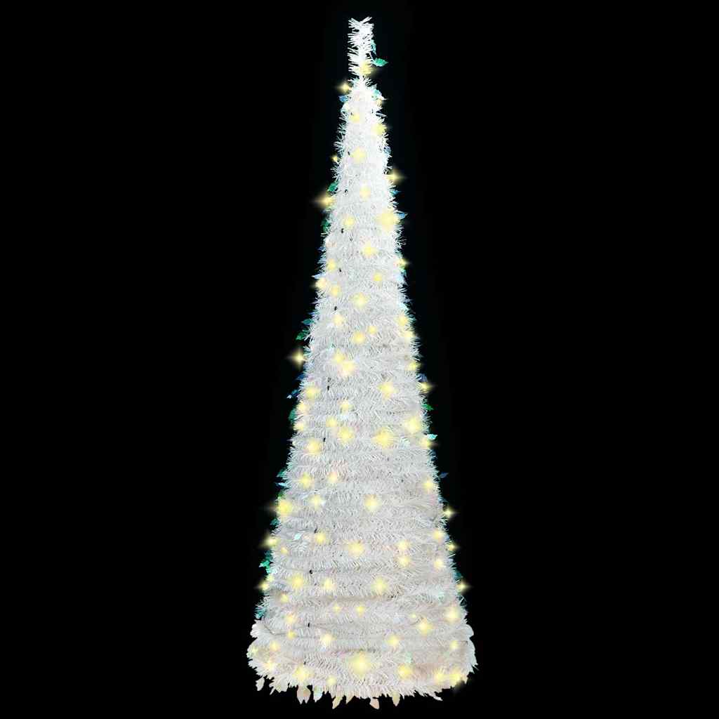 Albero di Natale Artificiale Pop-up-Albero Natalizio con 150 LED Bianco 180 cm