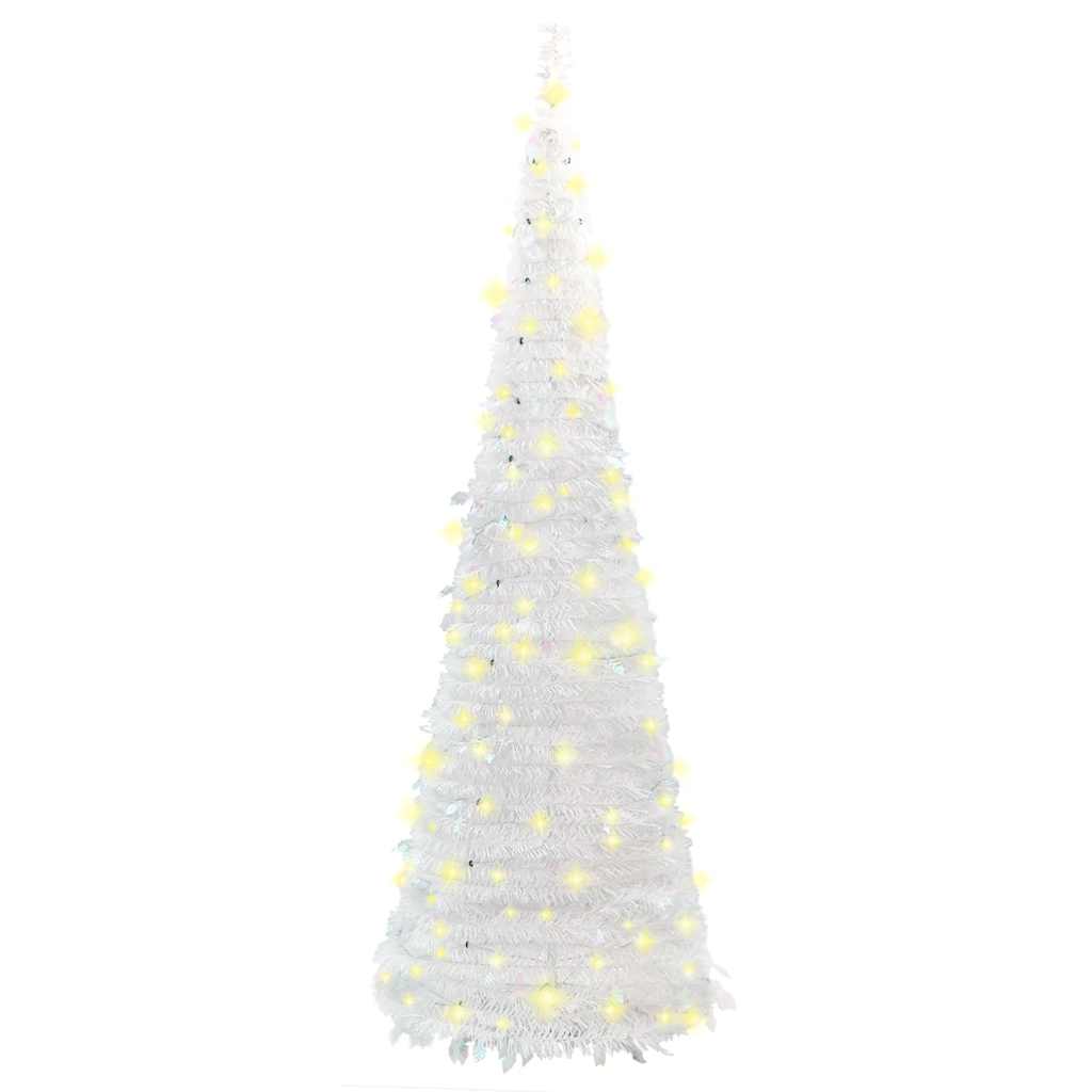 vidaXL Albero di Natale Artificiale Pop-up con 150 LED Bianco 180 cm