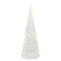 vidaXL Albero di Natale Artificiale Pop-up con 200 LED Bianco 210 cm
