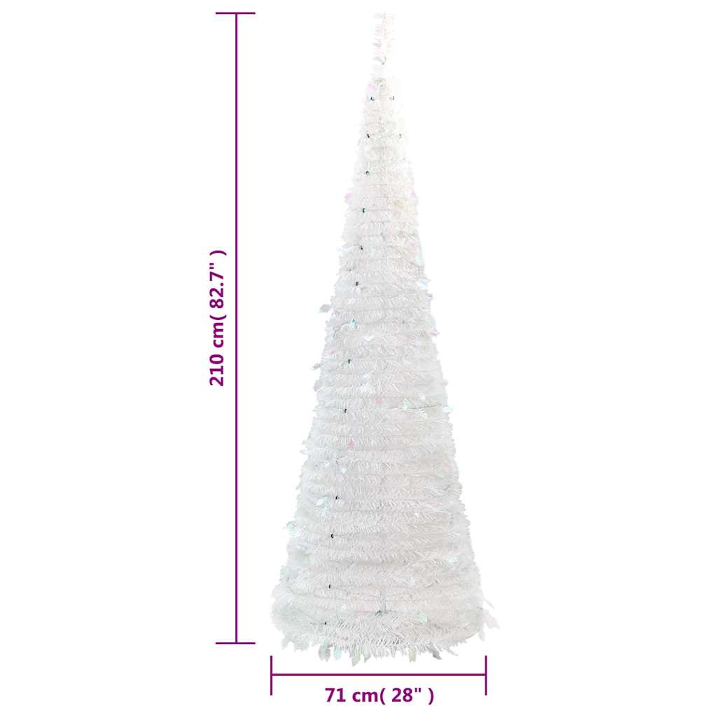 vidaXL Albero di Natale Artificiale Pop-up con 200 LED Bianco 210 cm