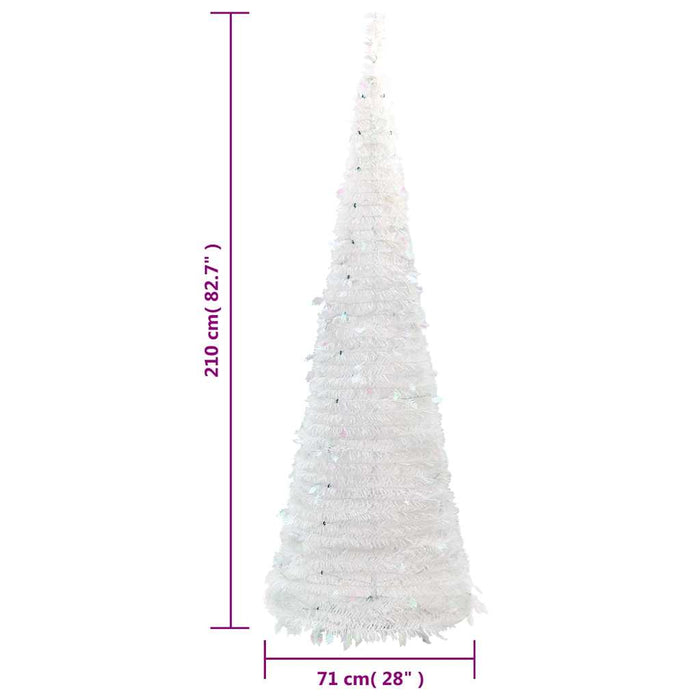 vidaXL Albero di Natale Artificiale Pop-up con 200 LED Bianco 210 cm