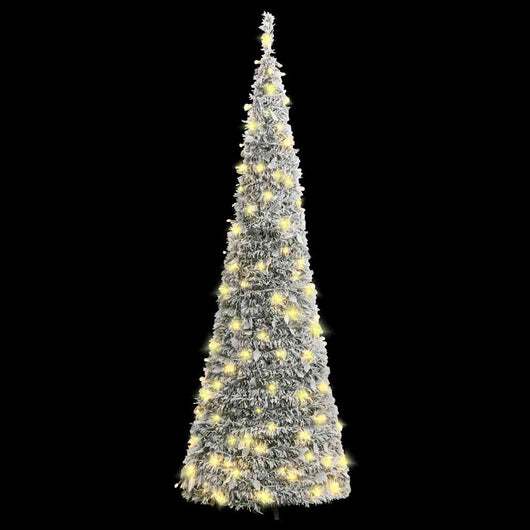 vidaXL Albero di Natale Artificiale Pop-up Neve Fioccata 100 LED 150cm