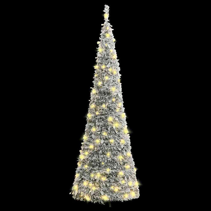 vidaXL Albero di Natale Artificiale Pop-up Neve Fioccata 100 LED 150cm