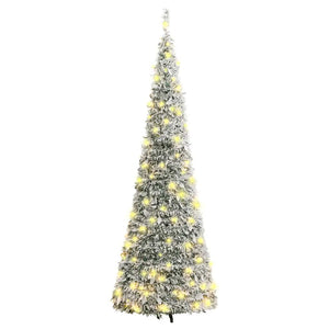 Albero di Natale Artificiale Pop-up Neve Fioccata 100 LED 150cm 357757