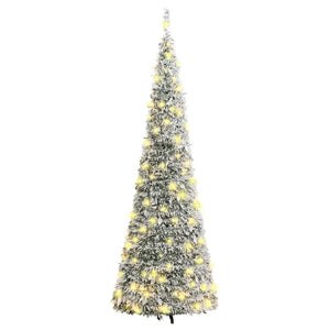Albero di Natale Artificiale Pop-up Neve Fioccata 150 LED 180cm 357758