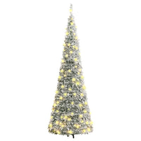 vidaXL Albero di Natale Artificiale Pop-up Neve Fioccata 200 LED 210cm