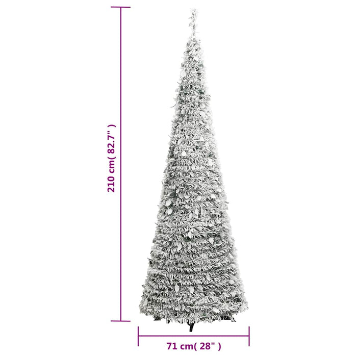 vidaXL Albero di Natale Artificiale Pop-up Neve Fioccata 200 LED 210cm