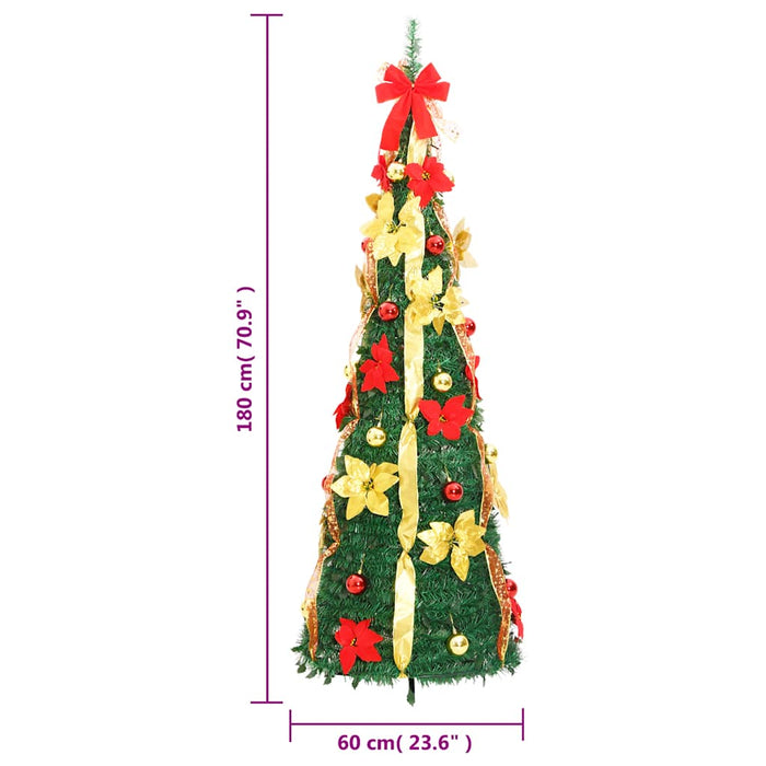 vidaXL Albero di Natale Artificiale Pop-up con 150 LED Verde 180 cm