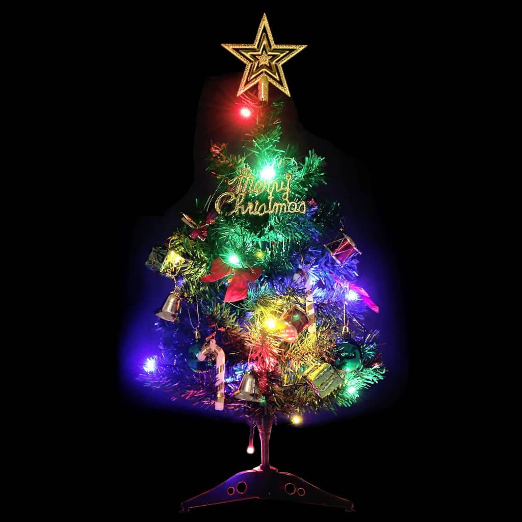 Mini Albero di Natale Artificiale con Luci 20 LED Verde 45 cm 357767