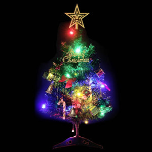Mini Albero di Natale Artificiale con Luci 20 LED Verde 45 cm 357767