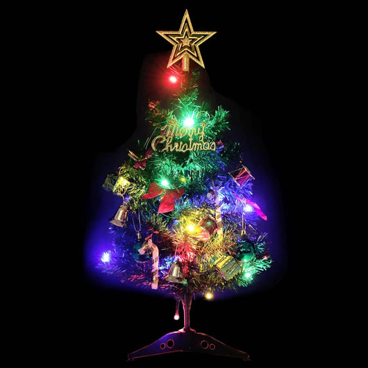 Mini Albero di Natale Artificiale con Luci 20 LED Verde 45 cm 357767