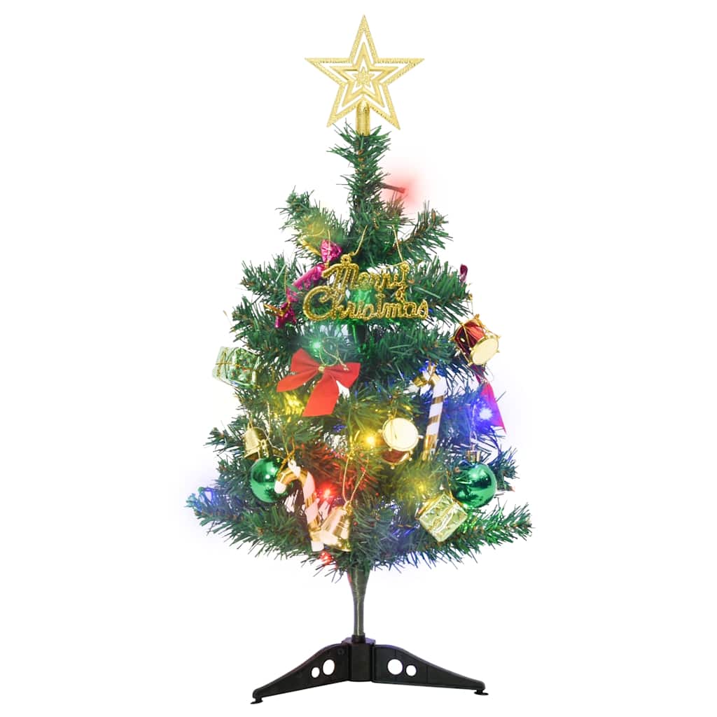 Mini Albero di Natale Artificiale con Luci 20 LED Verde 45 cm 357767