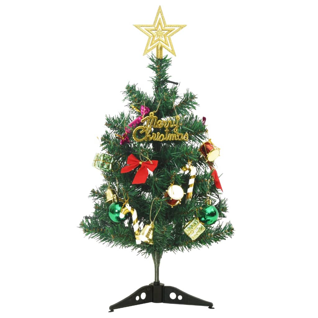 Mini Albero di Natale Artificiale con Luci 20 LED Verde 45 cm 357767