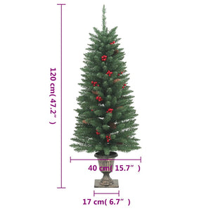 Alberi di Natale Artificiali 2 pz con 100 LED Verde 120 cm 357770