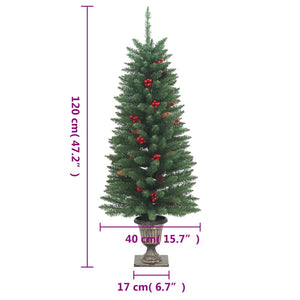 Alberi di Natale Artificiali 2 pz con 100 LED Verde 120 cm