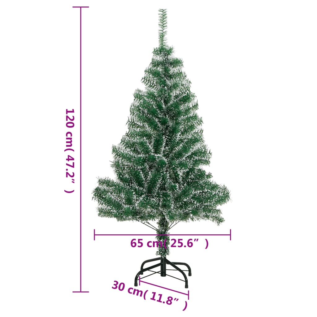vidaXL Albero di Natale Artificiale con Neve Fioccata Verde 120 cm