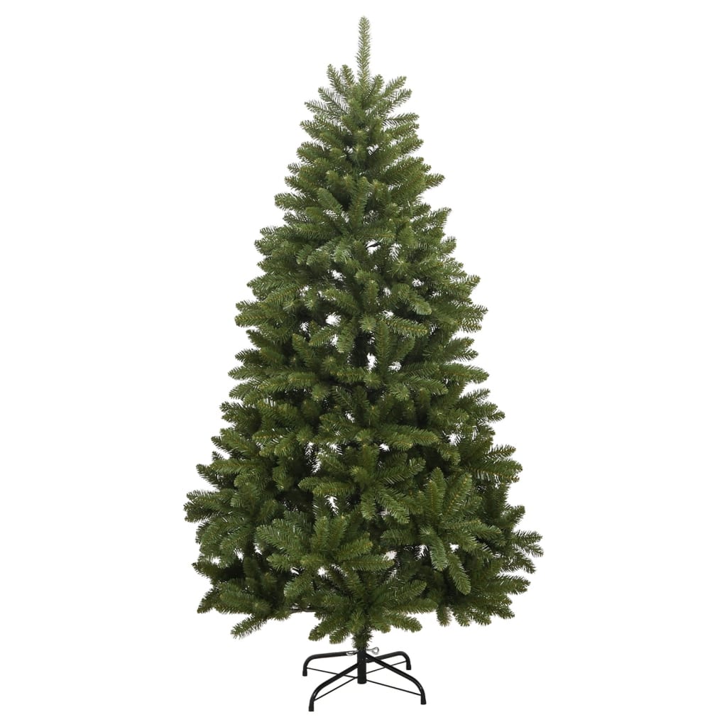 Albero di Natale Artificiale Incernierato-Albero Natalizio con Base Verde 180 cm 620196