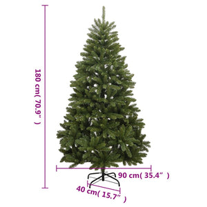 Albero di Natale Artificiale Incernierato-Albero Natalizio con Base Verde 180 cm 620196