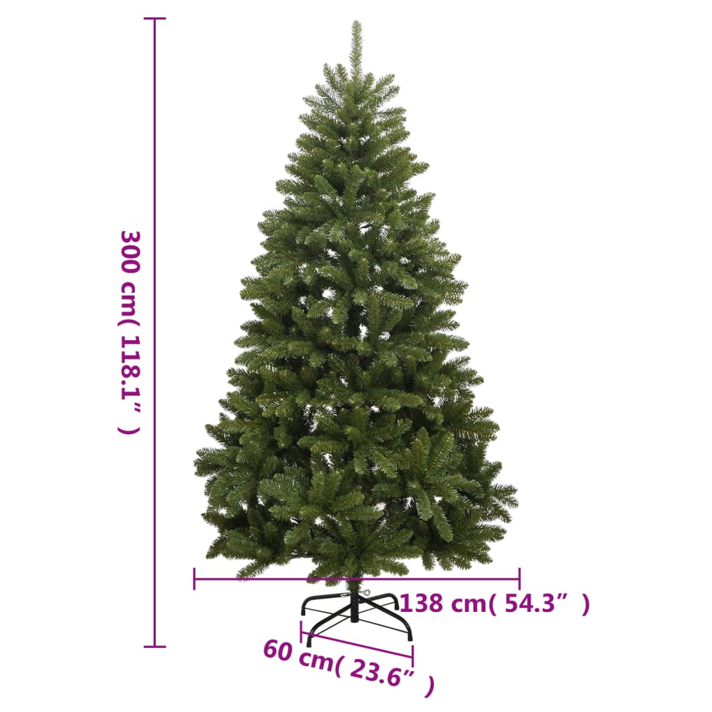 Albero di Natale Artificiale Incernierato con Base Verde 300 cm 357783