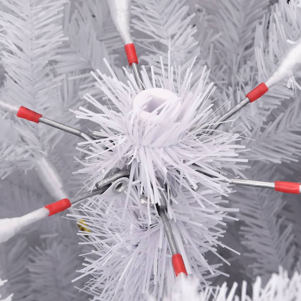 Albero di Natale Artificiale Incernierato-Albero Natalizio con Base Bianco 240cm