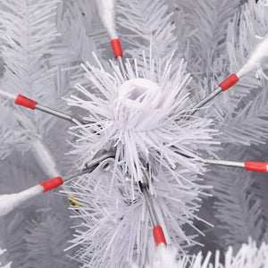 Albero di Natale Artificiale Incernierato-Albero Natalizio con Base Bianco 240cm