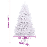 Albero di Natale Artificiale Incernierato con Base Bianco 270cm 357789
