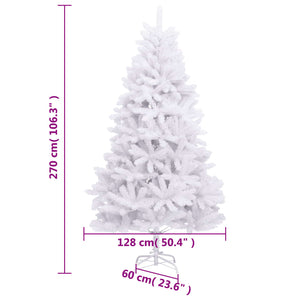 Albero di Natale Artificiale Incernierato con Base Bianco 270cm 357789