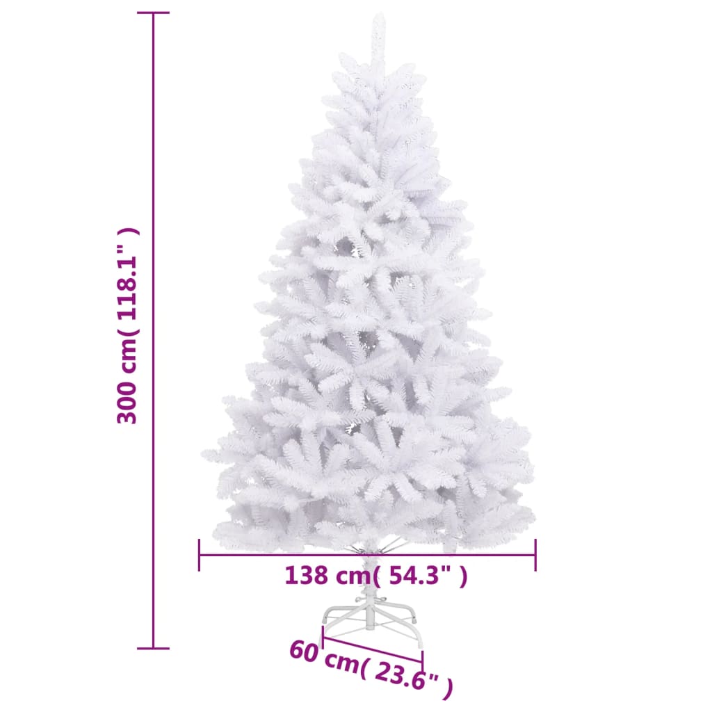 Albero di Natale Artificiale Incernierato con Base Bianco 300cm 357790