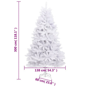 vidaXL Albero di Natale Artificiale Incernierato con Base Bianco 300cm