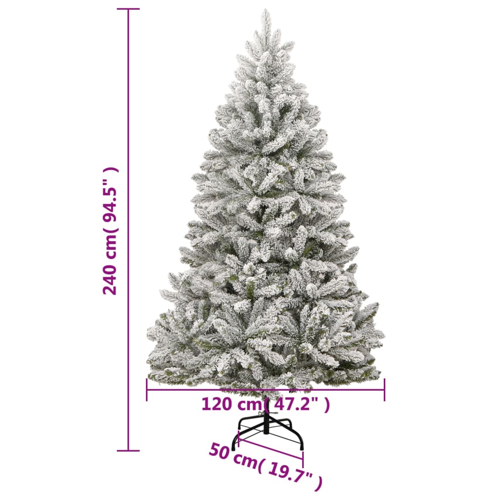 Albero Natale Artificiale Incernierato con Neve Fioccata 240 cm 357795