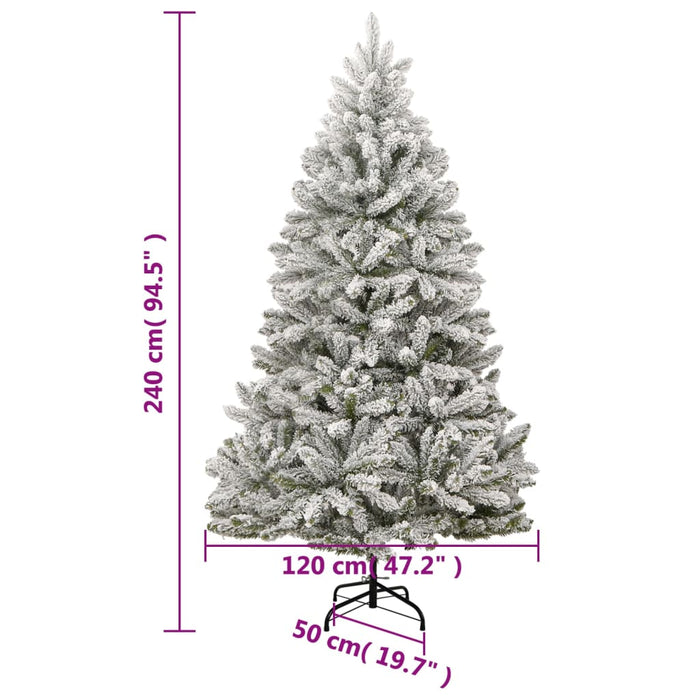 Albero Natale Artificiale Incernierato con Neve Fioccata 240 cm 357795