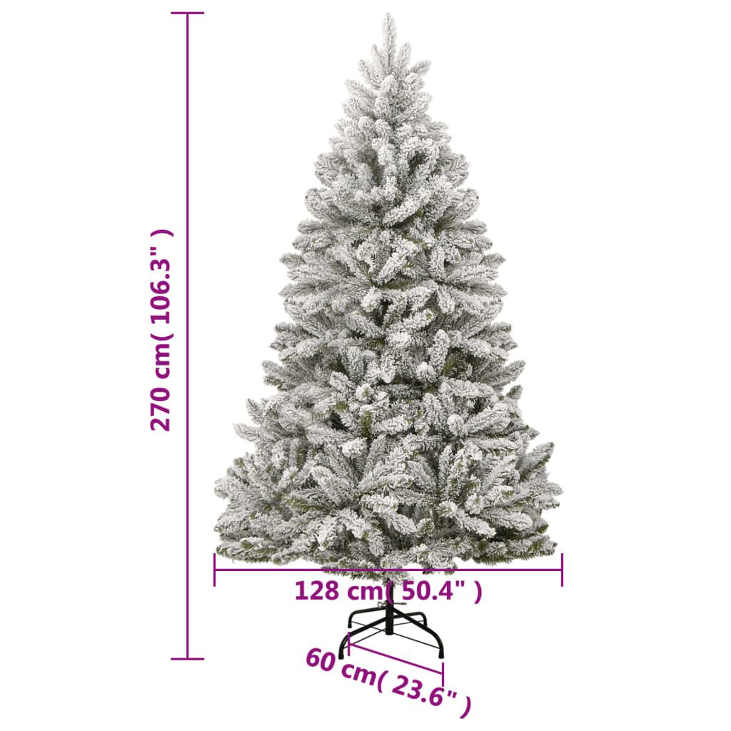 Albero Natale Artificiale Incernierato con Neve Fioccata 270 cm 357796