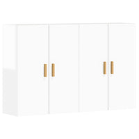 Armadietti a Parete 2 pz Bianco Lucido in Legno Multistratocod mxl 117593