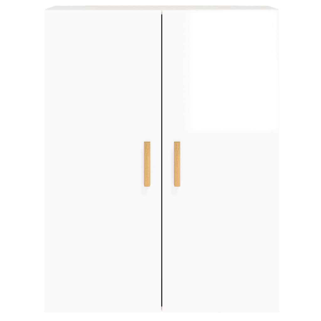 Armadietti a Parete 2 pz Bianco Lucido in Legno Multistrato 3197877
