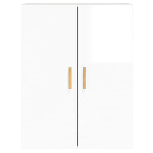 Armadietti a Parete 2 pz Bianco Lucido in Legno Multistrato 3197877