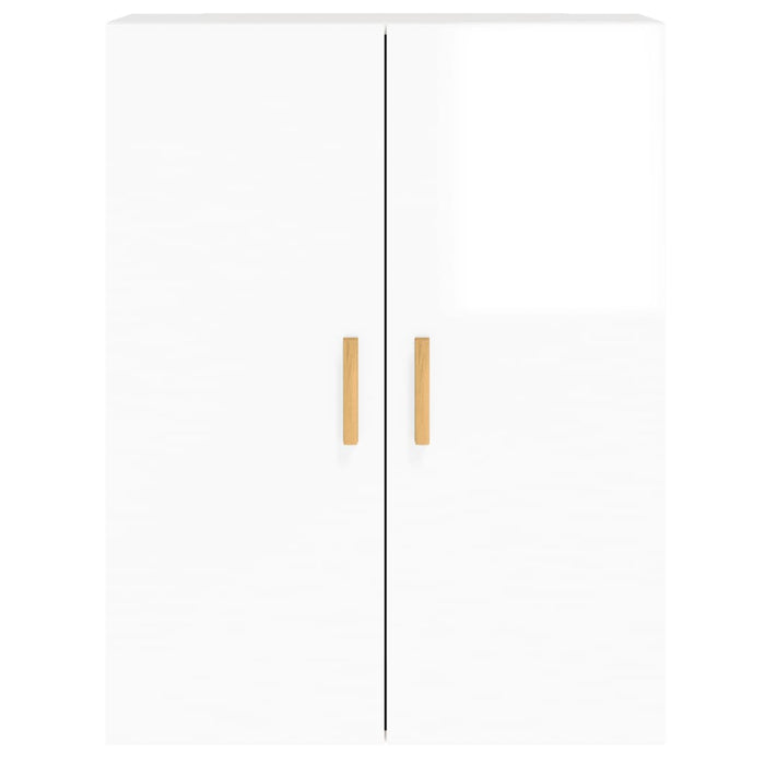 Armadietti a Parete 2 pz Bianco Lucido in Legno Multistrato 3197877