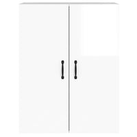 Armadietti a Parete 2 pz Bianco Lucido in Legno Multistrato 3197885