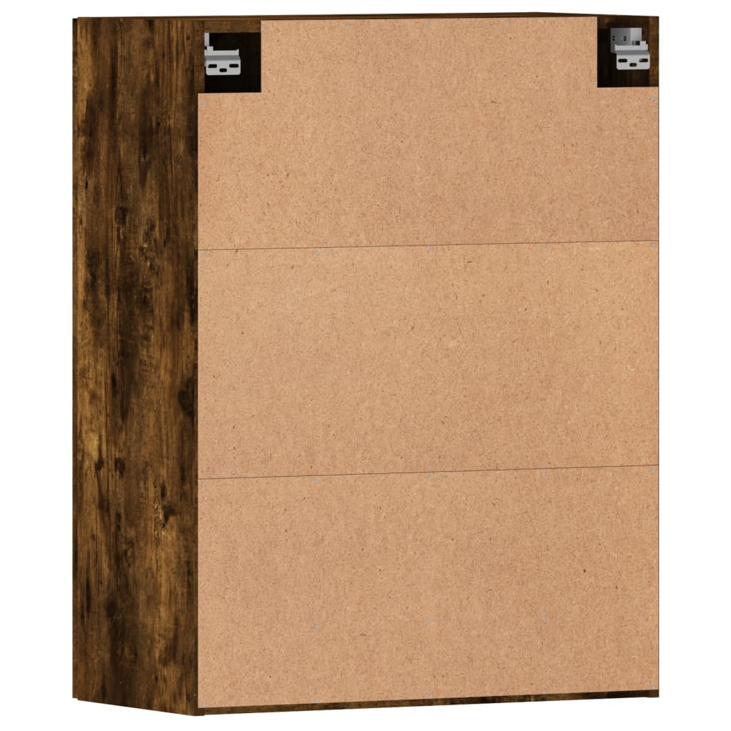 Armadietti a Parete 2 pz Rovere Fumo in Legno Multistrato 3197886