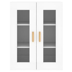 Armadietti a Parete 2 pz Bianchi in Legno Multistrato