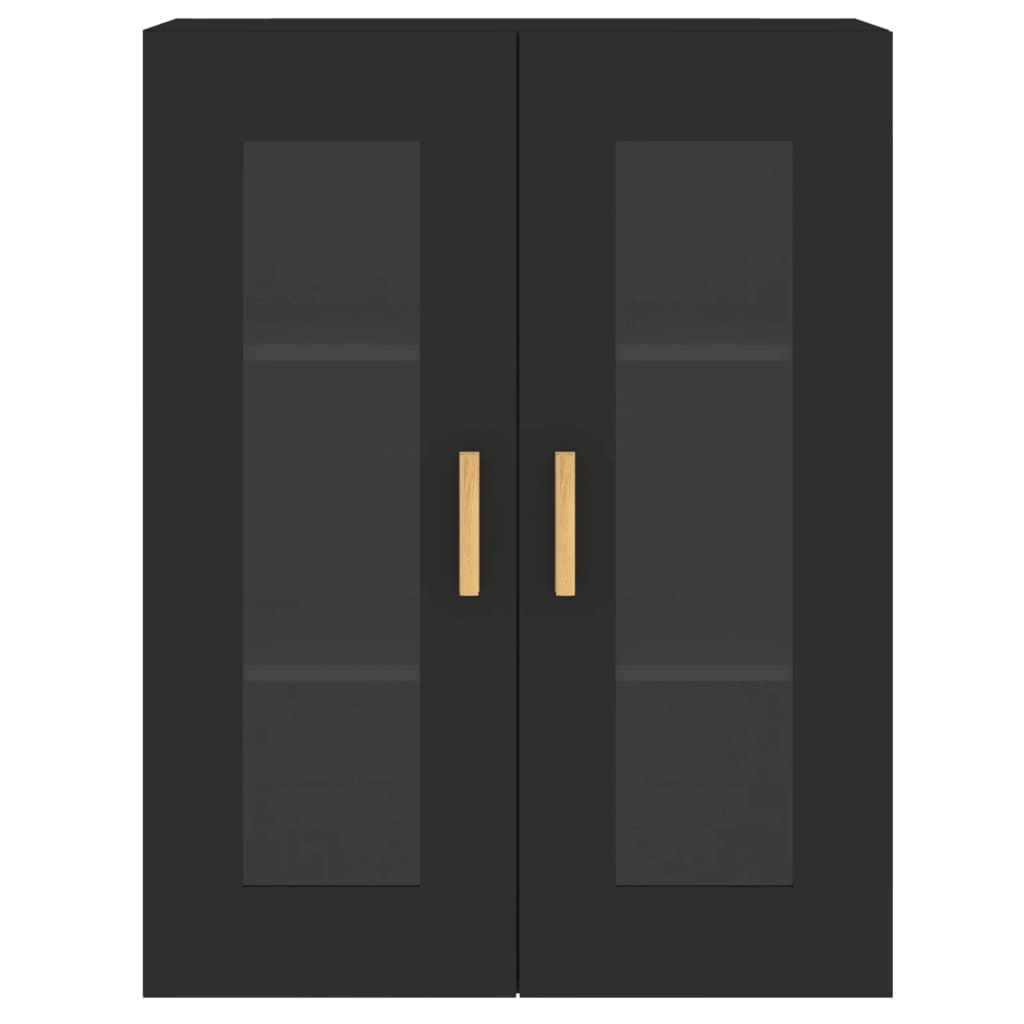 Armadietti a Parete 2 pz Neri in Legno Multistrato 3197898