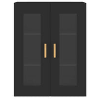 Armadietti a Parete 2 pz Neri in Legno Multistrato 3197898