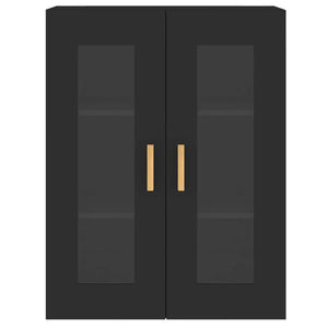 Armadietti a Parete 2 pz Neri in Legno Multistrato 3197898