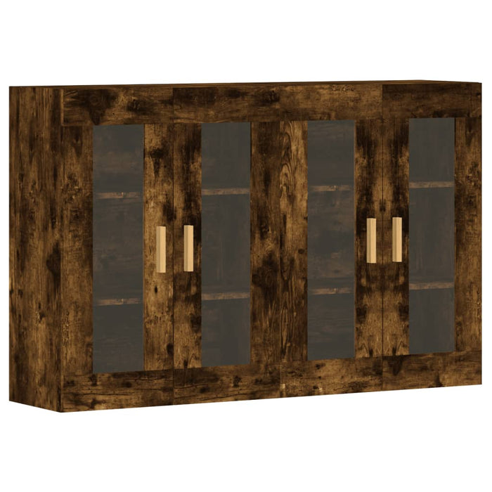 Armadietti a Parete 2 pz Rovere Fumo in Legno Multistrato 3197902