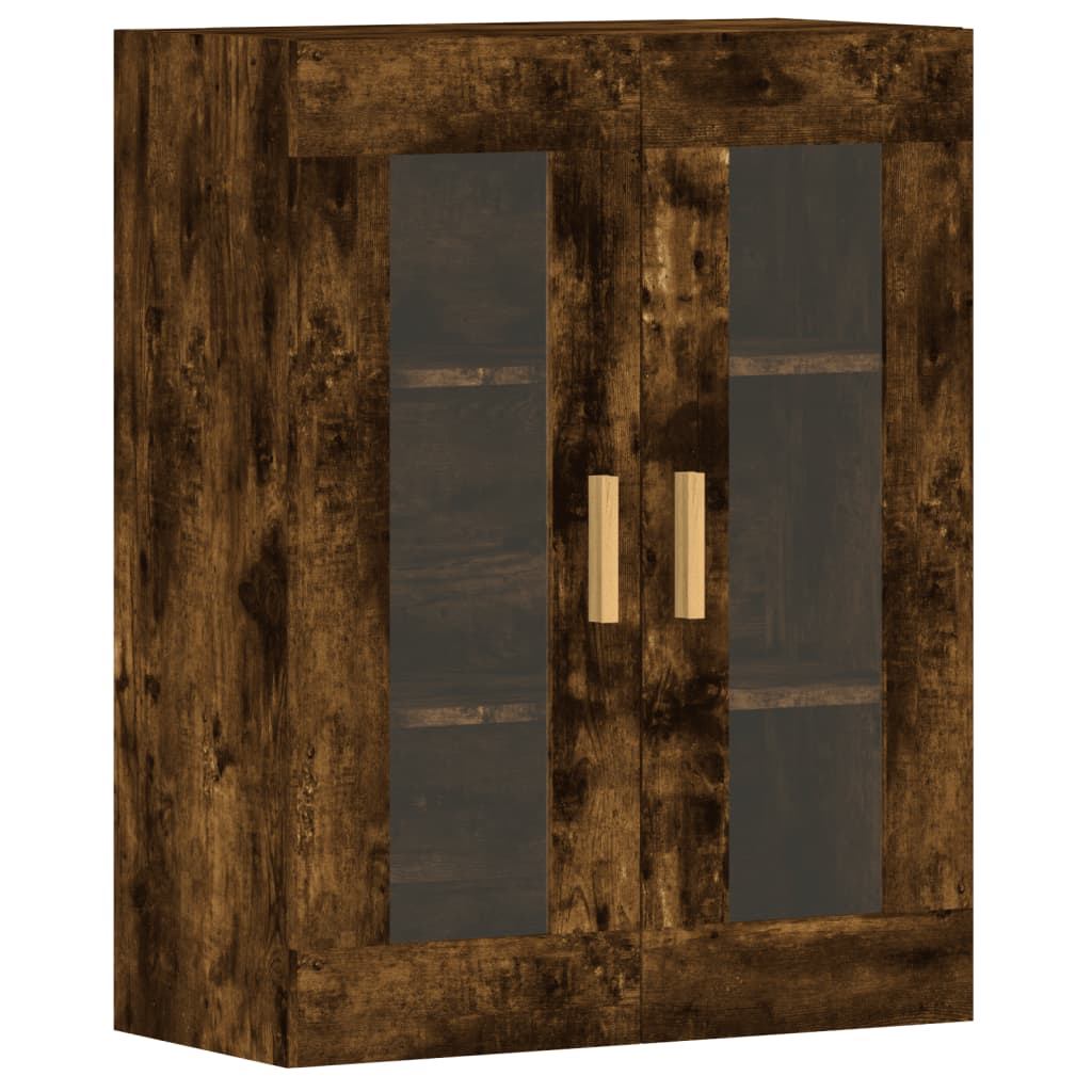 Armadietti a Parete 2 pz Rovere Fumo in Legno Multistrato 3197902