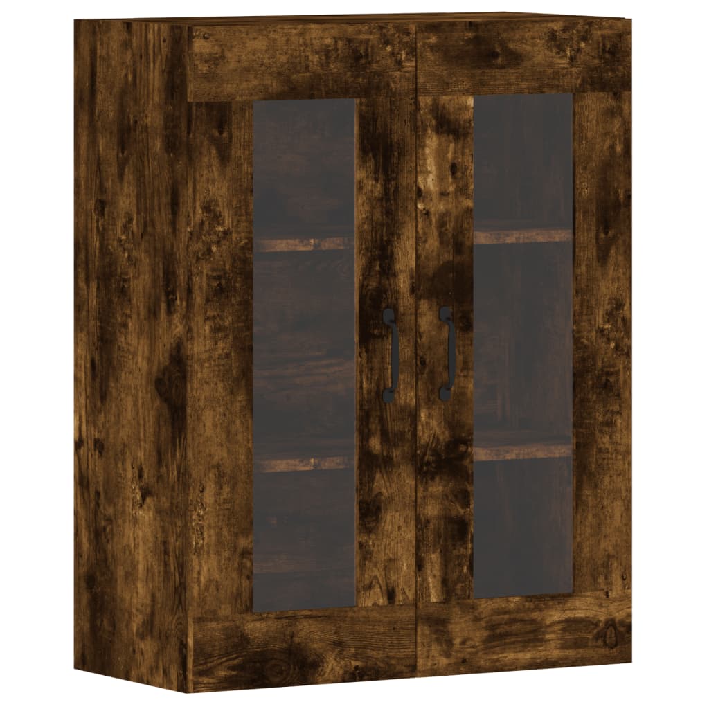 Armadietti a Parete 2 pz Rovere Fumo in Legno Multistrato 3197910