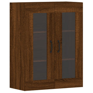 Armadietti a Parete 2 pz Rovere Marrone in Legno Multistrato