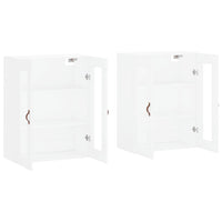 Armadietti a Parete 2 pz Bianchi in Legno Multistrato 3197913