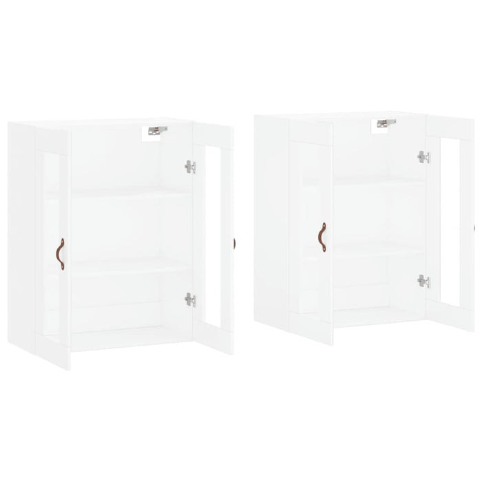 Armadietti a Parete 2 pz Bianchi in Legno Multistrato 3197913