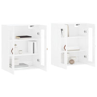 Armadietti a Parete 2 pz Bianco Lucido in Legno Multistratocod mxl 70121