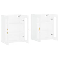 Armadietti a Parete 2 pz Bianchi in Legno Multistrato 3197921